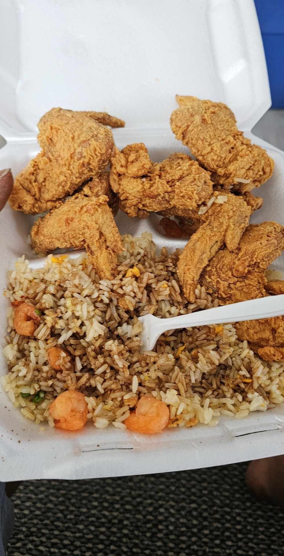 Catfish Strips Popcorn Shrimp Fried Rice